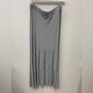 Chico's Black and White Long Striped Skirt